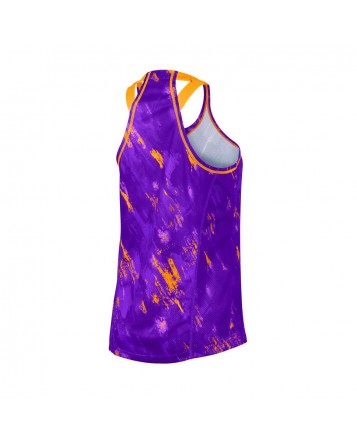 Топ Wilson W Sping Painted Print Mesh Boyfriend Tank/Dark Plumb Print/ Orange Pop