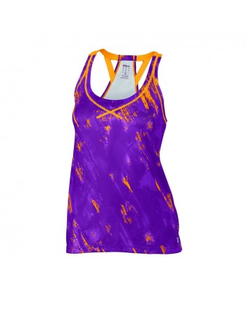 Топ Wilson W Sping Painted Print Mesh Boyfriend Tank/Dark Plumb Print/ Orange Pop