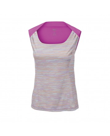 Wilson W Star Striated Tank/Pearl Grey/Rose Violet