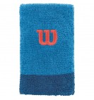 Напульсники WIlson Extra Wide Wristbands Blithe/Deep Water/ Hot Coral