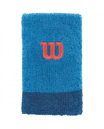 Напульсники WIlson Extra Wide Wristbands Blithe/Deep Water/ Hot Coral 