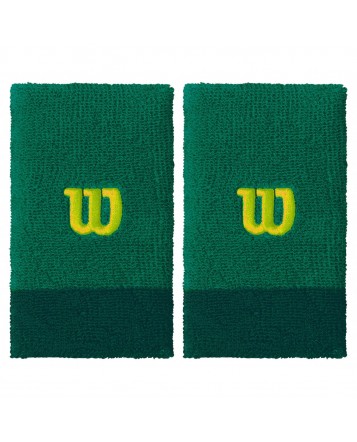 Wilson Extra Wide Wristbands Deep Grnag