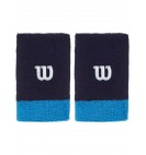 Напульсники Wilson Extra Wide Wristbands Peacoat/Coastal/Wh