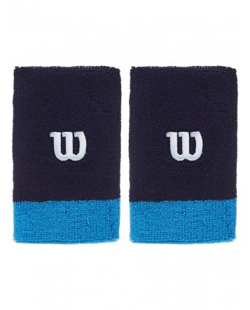 Напульсники Wilson Extra Wide Wristbands Peacoat/Coastal/Wh